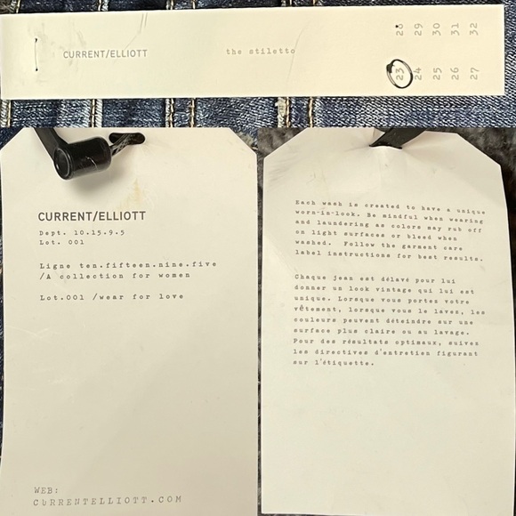 CURRENT/ELLIOTT THE STILETTO TOWNIE W/SLANTED STEP HEM TUXEDO STRIPE DENIM JEANS - Picture 16 of 16